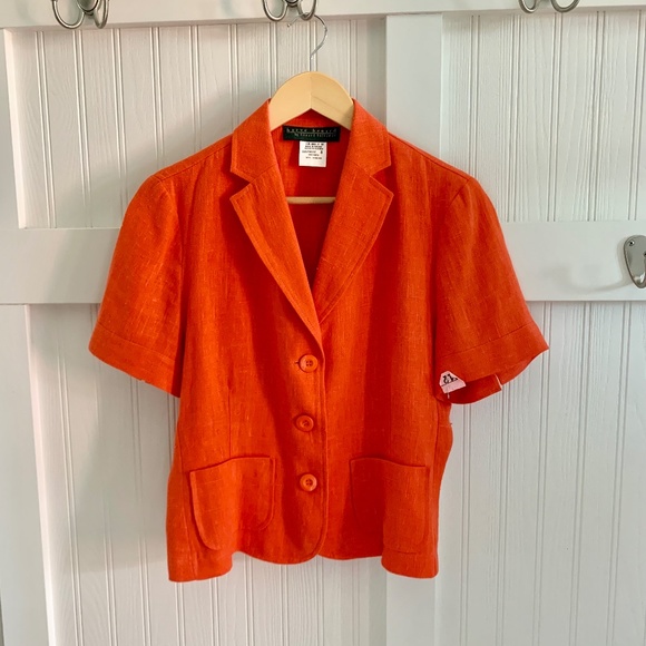 Vintage Summer Blazer, 100% linen, size 8 - Picture 3 of 6